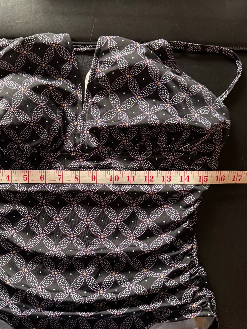 Women's Geometric Print One-Piece Halter Neck Swimsuit - Picture 9 of 13